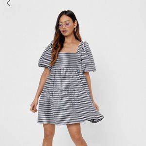 Nasty Gal Gingham Puff Sleeve Dress